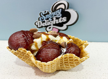 Gulab Jamun Waffle  Basket